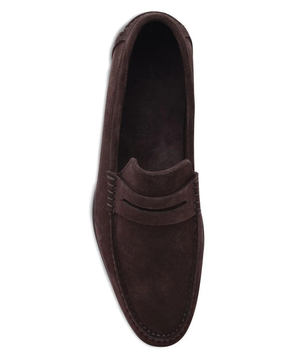 Suede Basel Kudu Penny Loafer in Espresso