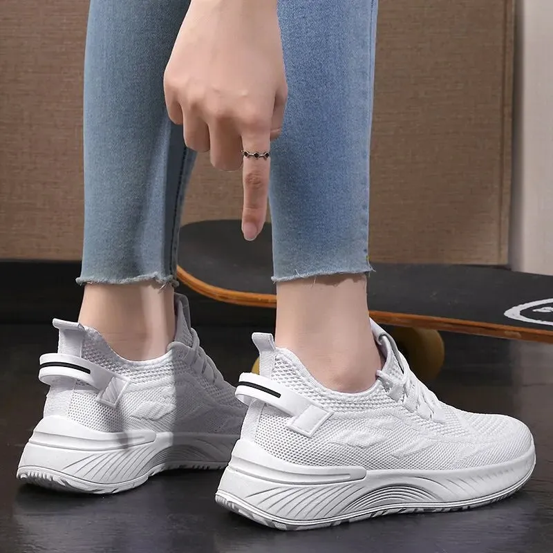 Summer Sports Women's Flying Weaving Versatile Breathable Lightweight Anti Slip Soft Sole Casual Shoes