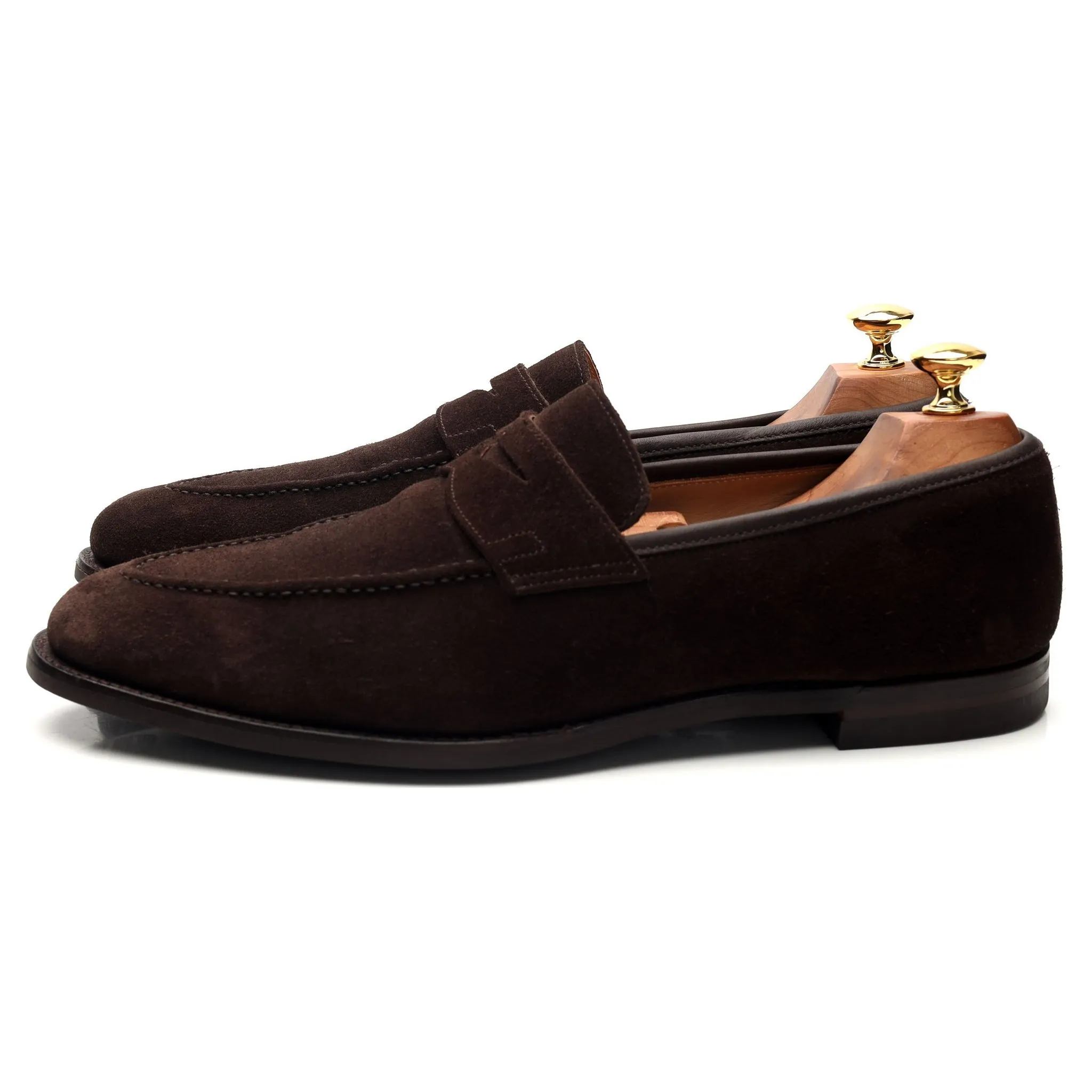 'Sydney' Dark Brown Suede Loafers UK 9.5 E