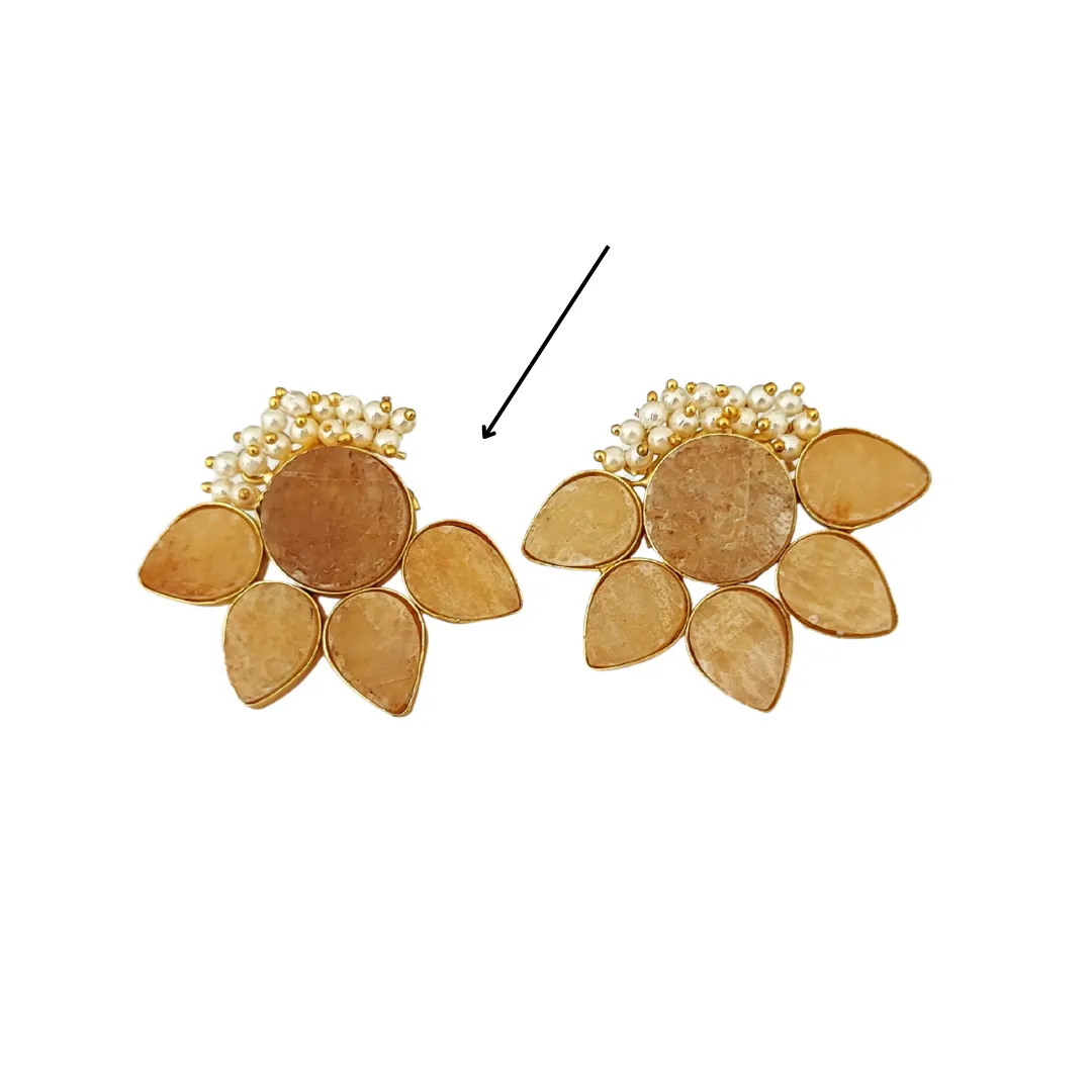 Teejh Aahan Orange Stone Earrings - Sample