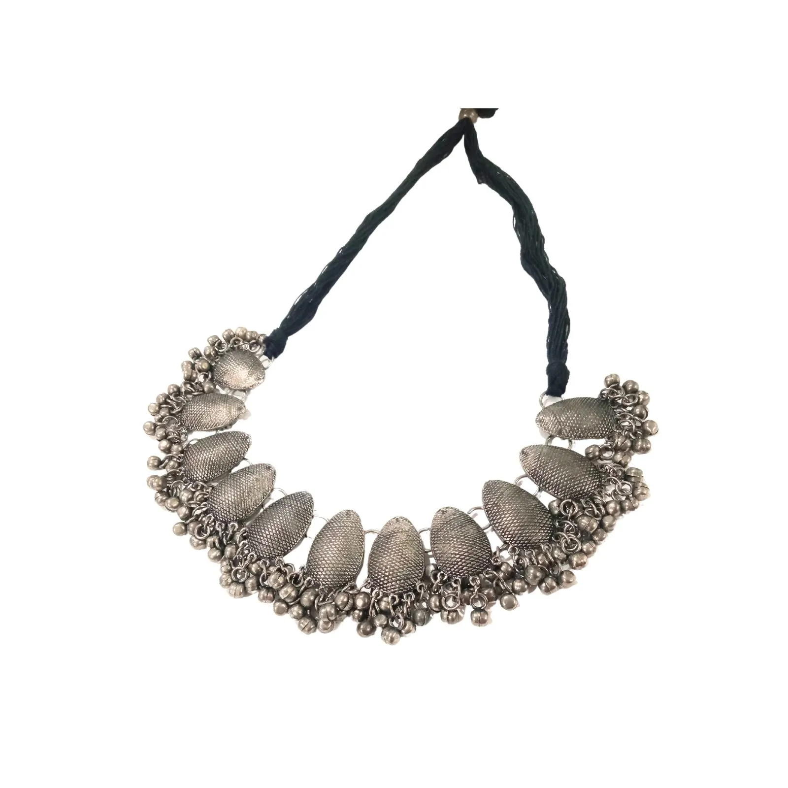 Teejh Bimala Sliver Oxidised Ghungroo Choker Necklace -Scratch and Dent