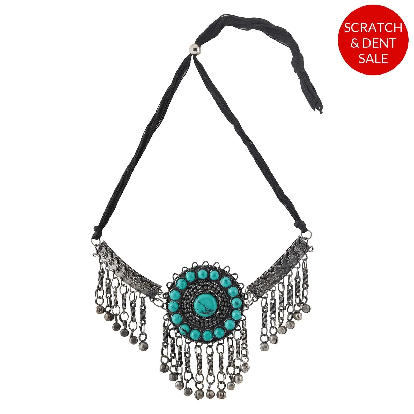 Teejh Garin Blue Stone Silver Oxidised Necklace - Sample