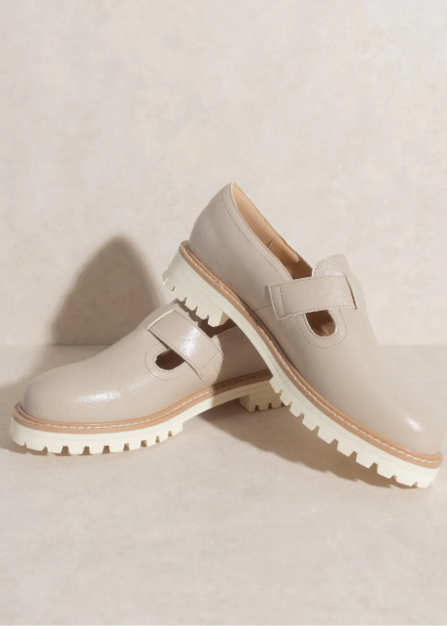 The Amelia Taupe Buckle Strap Loafers - FINAL SALE