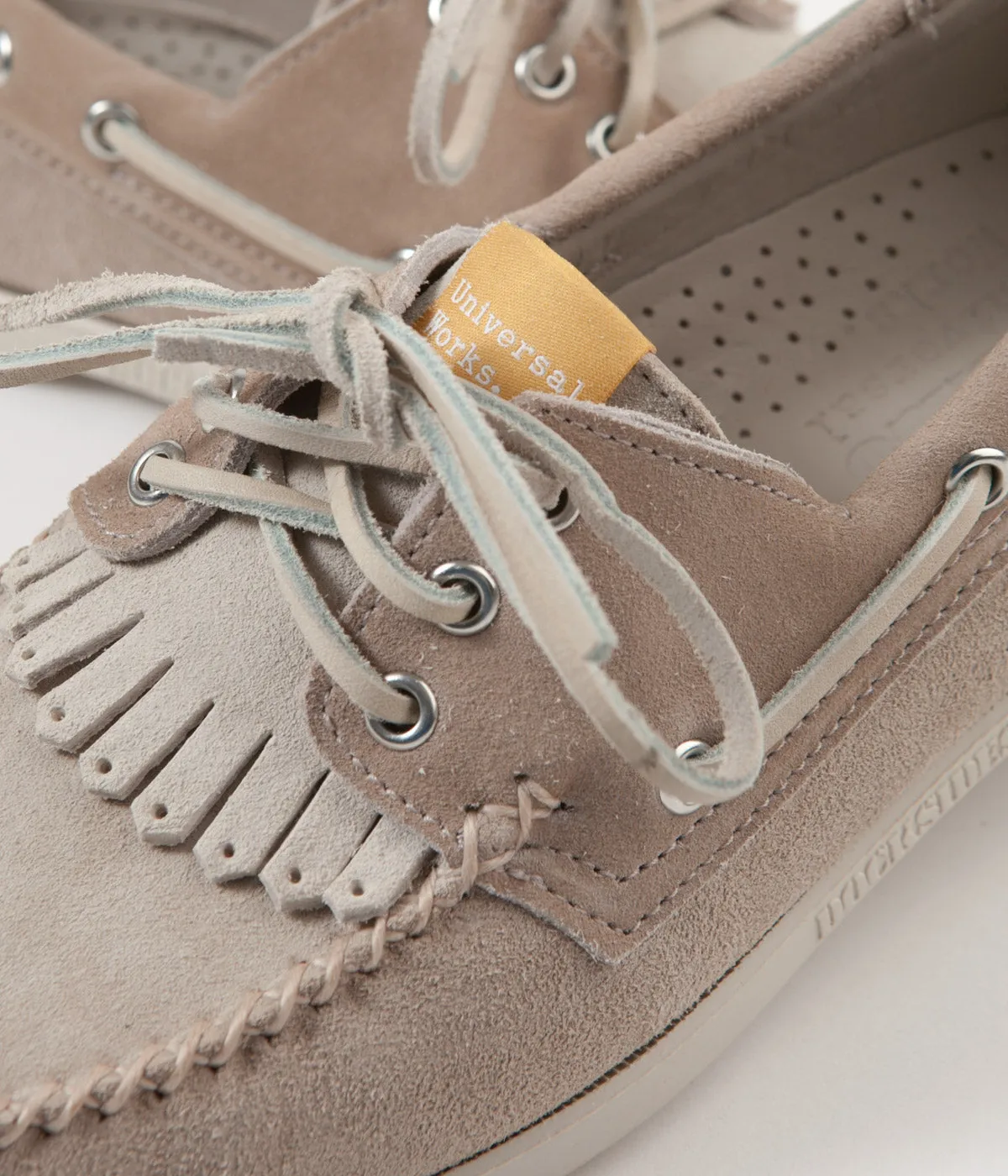 Universal Works x Sebago Portland Suede Shoes - Cream