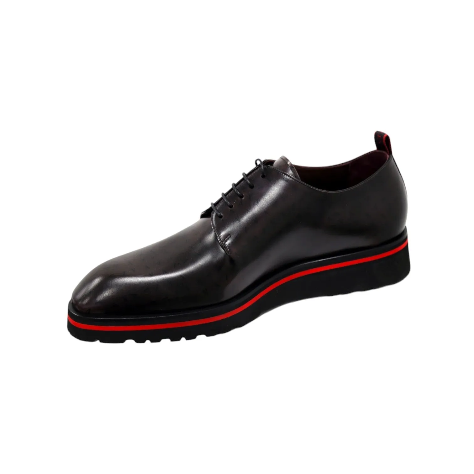 Valentino Dante Men's Shoes Polished Calf-Skin Leather "V" logo Derby Oxfords (VAL1009)