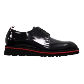 Valentino Dante Men's Shoes Polished Calf-Skin Leather "V" logo Derby Oxfords (VAL1009)