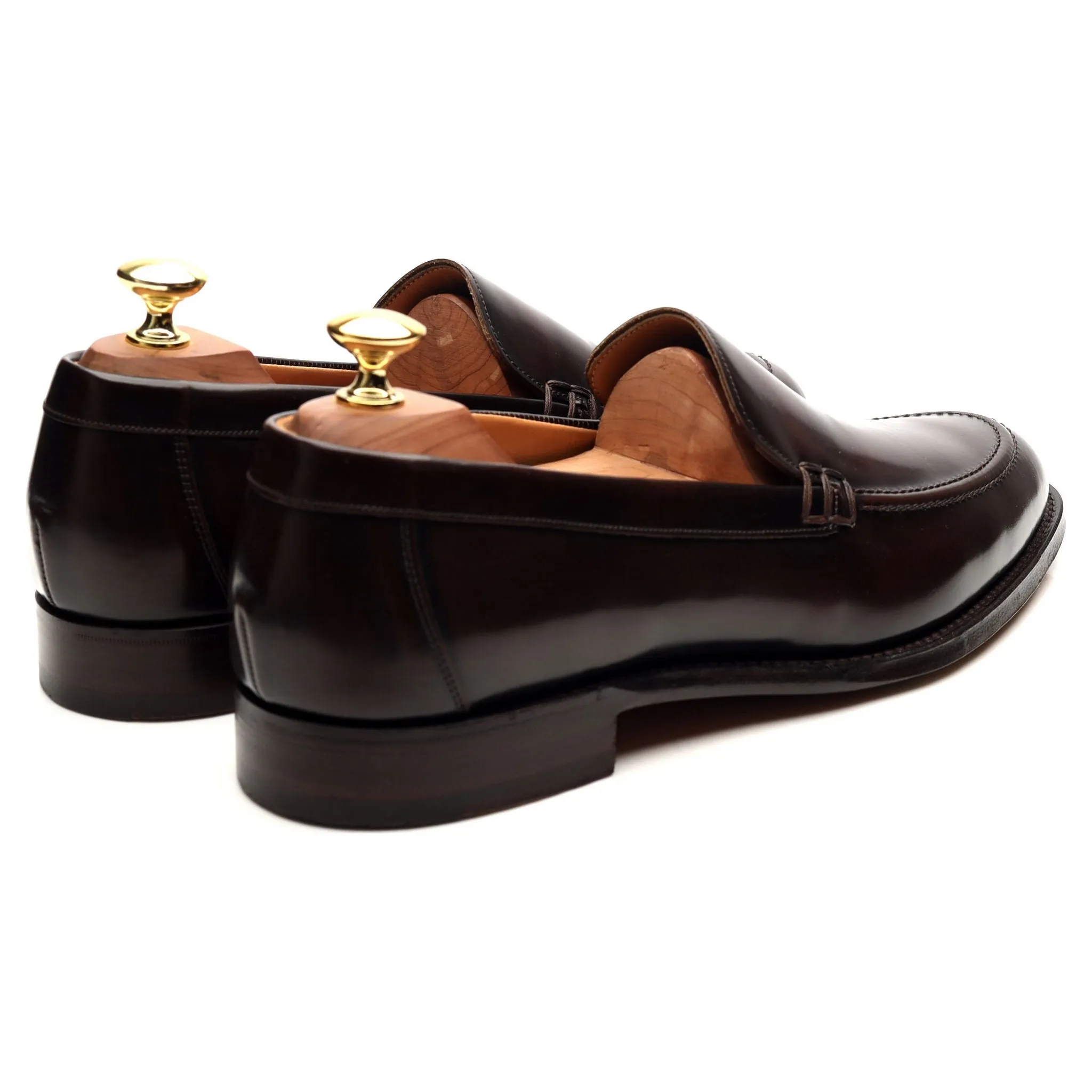 'Wilbur' Dark Brown Leather Loafers UK 8.5