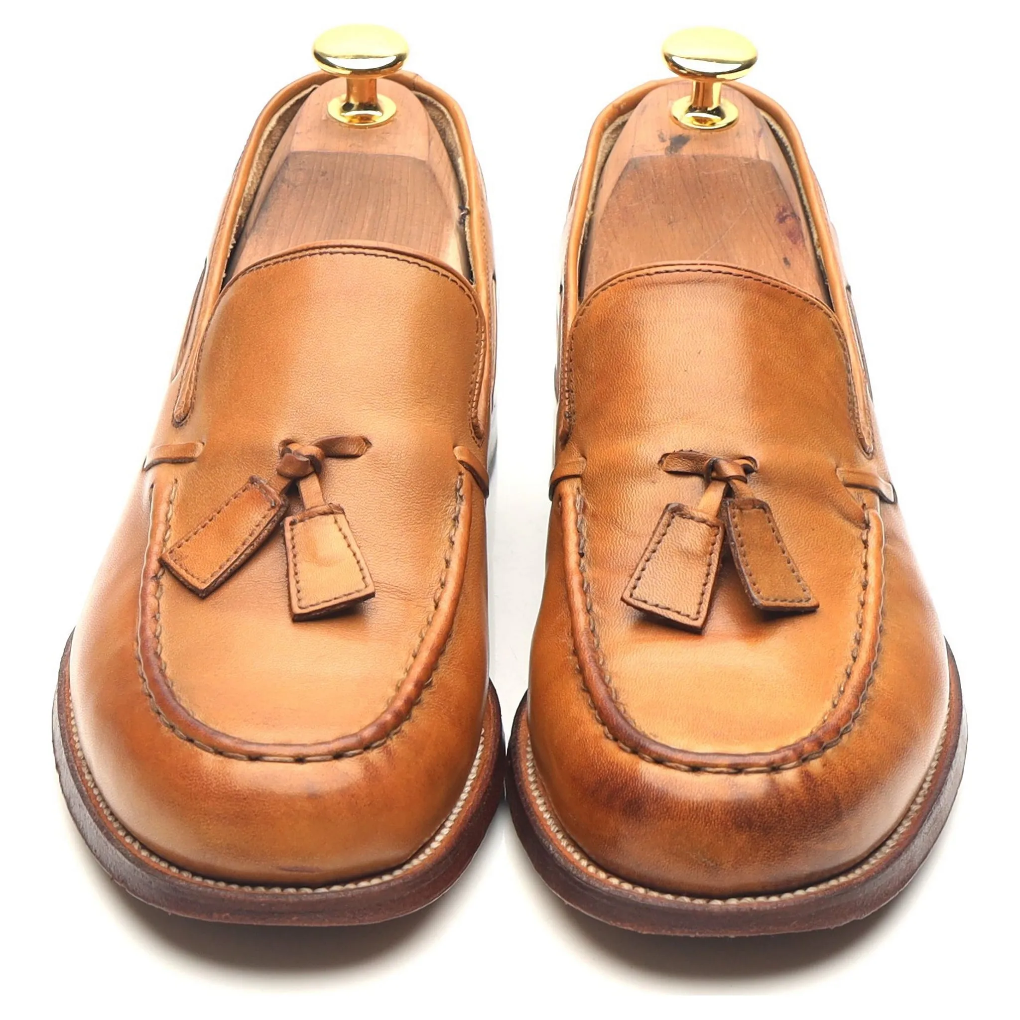 Women's Tan Brown Leather Loafers UK 6