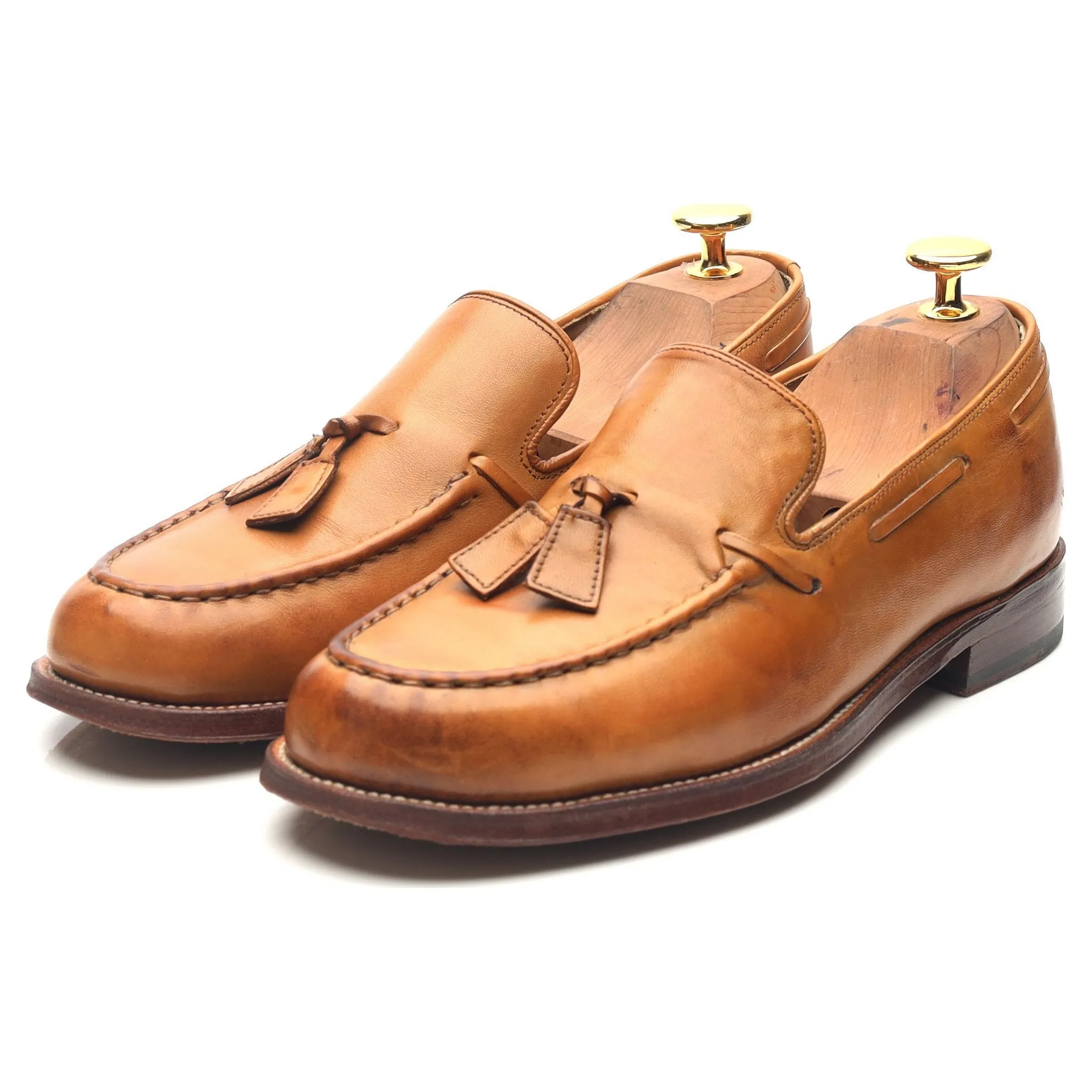 Women's Tan Brown Leather Loafers UK 6