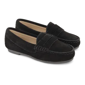 Zeebra Black Suede Penny Loafer [Final Sale]