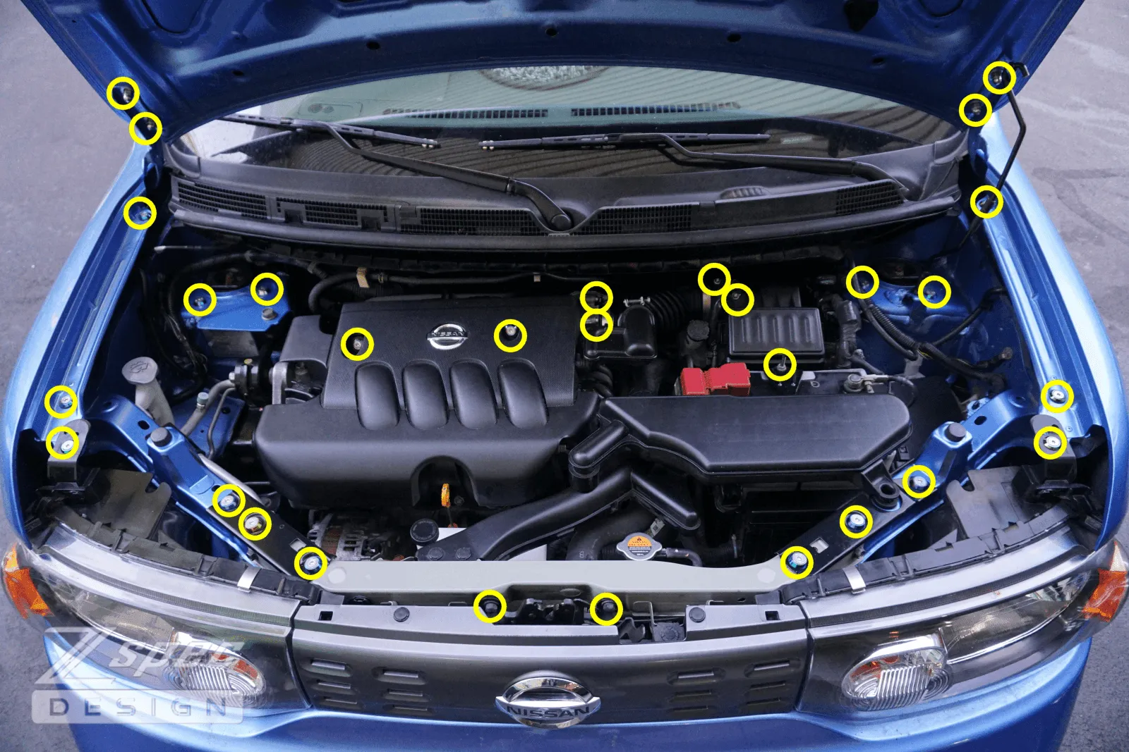 ZSPEC "Stage 3" Dress Up Bolts® Fastener Kit for '98-14 Nissan Cube, Stainless & Billet